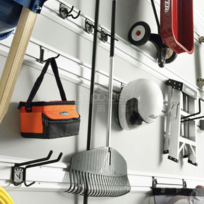 تخزين المرآب الأبيض عرض لوحة الحائط منظمة لوحة المسار البلاستيكية