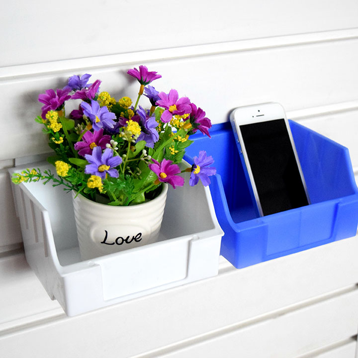 حامل صناديق الأجهزة البلاستيكية الشفافة المثبتة على SlatWall