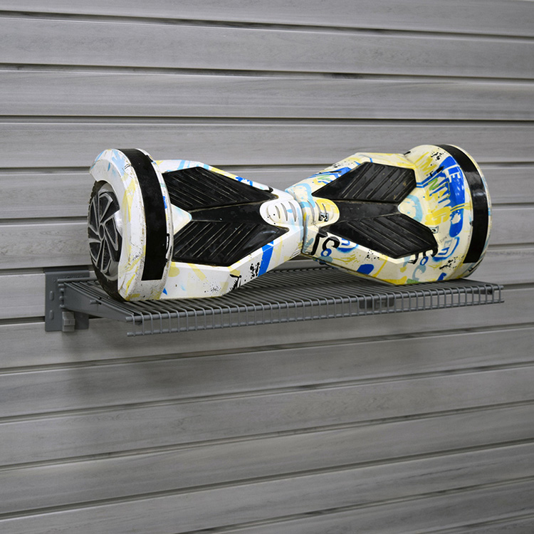 رف معدني مثبت على الحائط بطول 24 بوصة، رف تخزين المرآب، حامل من الفولاذ الكربوني، أرفف slatwall 