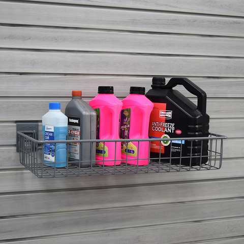 سلال معدنية شديدة التحمل بالجملة سلة معلقة متوسطة الحجم باللون الرمادي